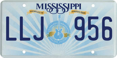 MS license plate LLJ956