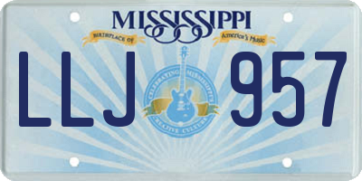 MS license plate LLJ957