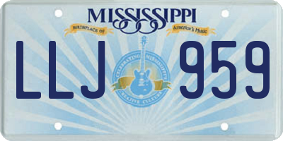 MS license plate LLJ959