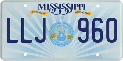 MS license plate LLJ960