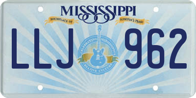 MS license plate LLJ962