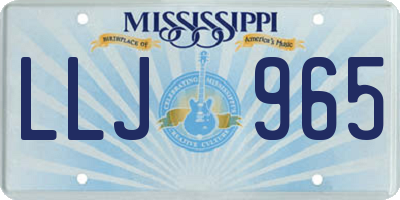 MS license plate LLJ965