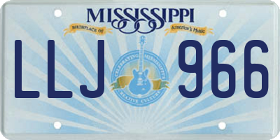 MS license plate LLJ966