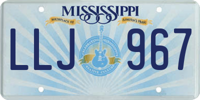 MS license plate LLJ967