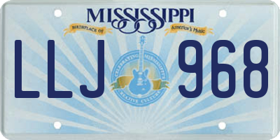 MS license plate LLJ968