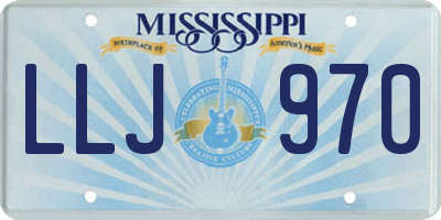 MS license plate LLJ970