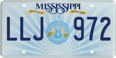 MS license plate LLJ972