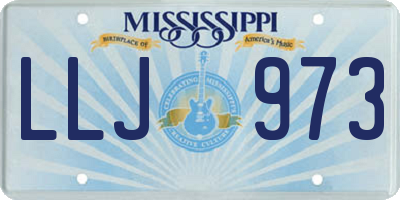MS license plate LLJ973
