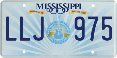 MS license plate LLJ975