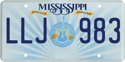 MS license plate LLJ983