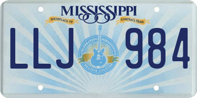 MS license plate LLJ984