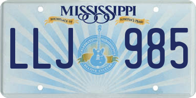 MS license plate LLJ985