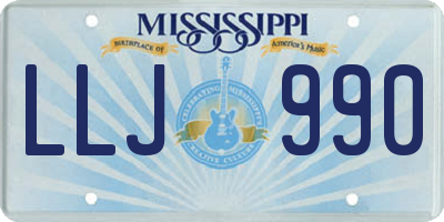 MS license plate LLJ990