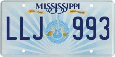 MS license plate LLJ993