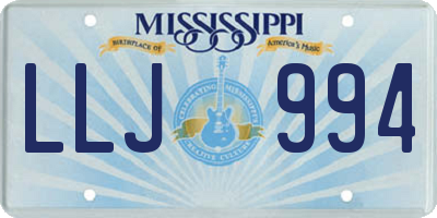 MS license plate LLJ994