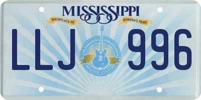 MS license plate LLJ996