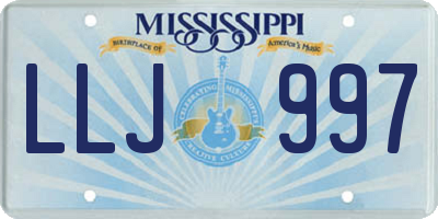 MS license plate LLJ997