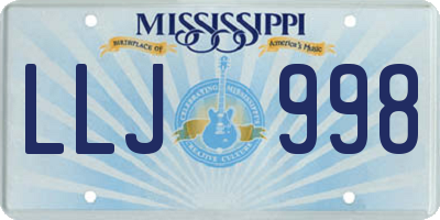 MS license plate LLJ998