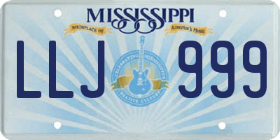 MS license plate LLJ999