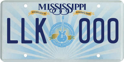 MS license plate LLK000
