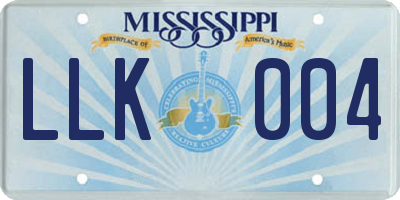 MS license plate LLK004