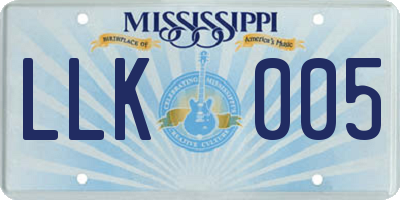 MS license plate LLK005