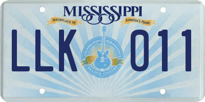 MS license plate LLK011