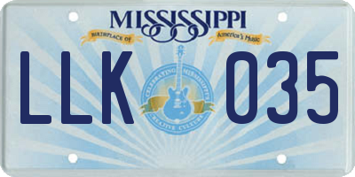 MS license plate LLK035