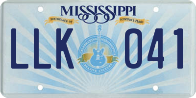 MS license plate LLK041