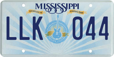 MS license plate LLK044