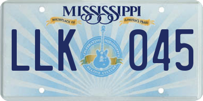 MS license plate LLK045