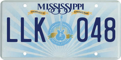 MS license plate LLK048