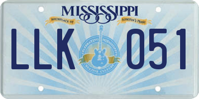 MS license plate LLK051