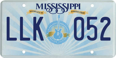 MS license plate LLK052