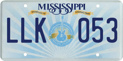 MS license plate LLK053