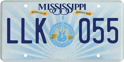 MS license plate LLK055
