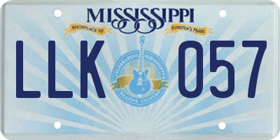 MS license plate LLK057