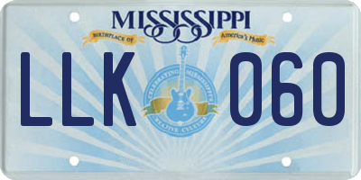 MS license plate LLK060