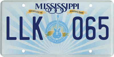 MS license plate LLK065