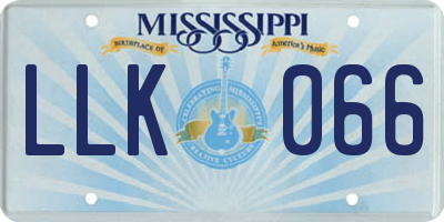 MS license plate LLK066
