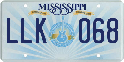 MS license plate LLK068