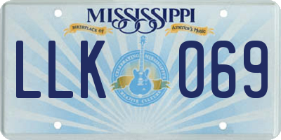 MS license plate LLK069