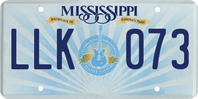 MS license plate LLK073