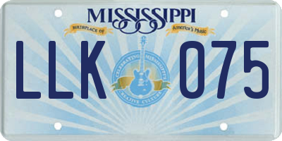 MS license plate LLK075