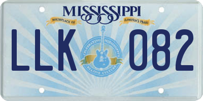 MS license plate LLK082