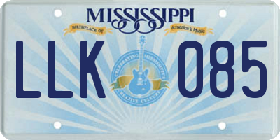 MS license plate LLK085