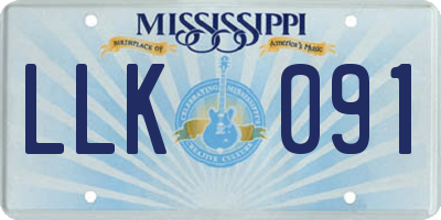 MS license plate LLK091
