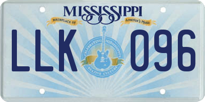 MS license plate LLK096