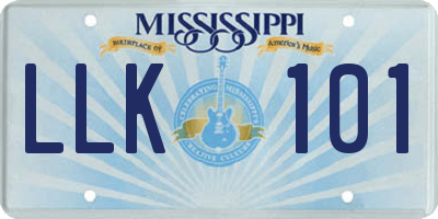 MS license plate LLK101