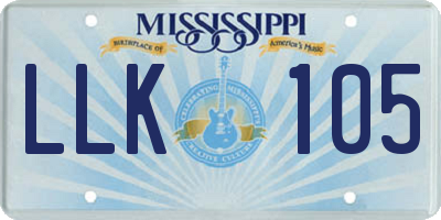 MS license plate LLK105